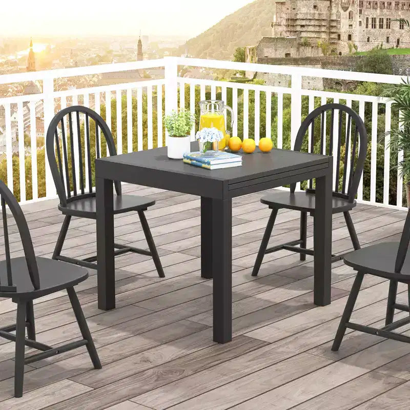 Tavolo da pranzo espandibile Costway Patio 31,5-63 Rettangolare regolabile in alluminio resistente alle intemperie per esterni da 4-6 persone