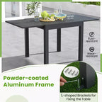 Tavolo da pranzo espandibile Costway Patio 31,5-63 Rettangolare regolabile in alluminio resistente alle intemperie per esterni da 4-6 persone