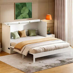 Letto a scomparsa Luxystar Modern Queen in Rattan con Ampio Cassetto per Soggiorno e Camera degli Ospiti
