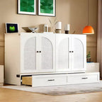 Letto a scomparsa Luxystar Modern Queen in Rattan con Ampio Cassetto per Soggiorno e Camera degli Ospiti