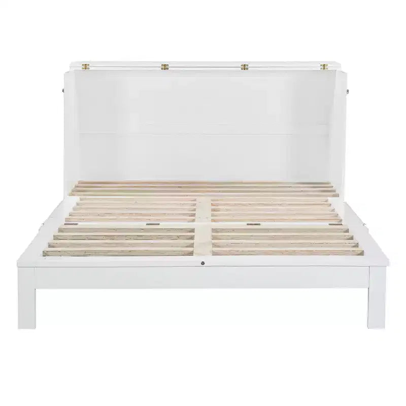 Letto a scomparsa Luxystar Modern Queen in Rattan con Ampio Cassetto per Soggiorno e Camera degli Ospiti