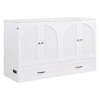 Letto a scomparsa Luxystar Modern Queen in Rattan con Ampio Cassetto per Soggiorno e Camera degli Ospiti