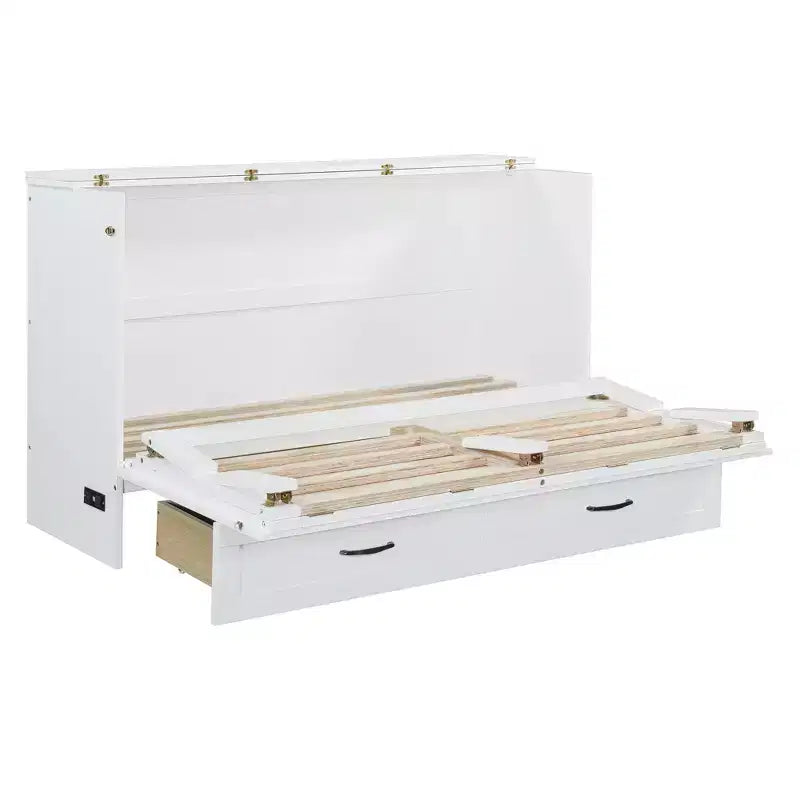 Letto a scomparsa Luxystar Modern Queen in Rattan con Ampio Cassetto per Soggiorno e Camera degli Ospiti