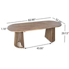 Christopher Knight Home Aveline Tavolo da pranzo moderno per esterni in legno di acacia con doppio piedistallo a doghe