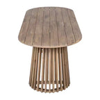 Christopher Knight Home Aveline Tavolo da pranzo moderno per esterni in legno di acacia con doppio piedistallo a doghe