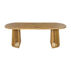 Christopher Knight Home Aveline Tavolo da pranzo moderno per esterni in legno di acacia con doppio piedistallo a doghe