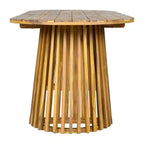 Christopher Knight Home Aveline Tavolo da pranzo moderno per esterni in legno di acacia con doppio piedistallo a doghe