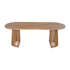 Christopher Knight Home Aveline Tavolo da pranzo moderno per esterni in legno di acacia con doppio piedistallo a doghe