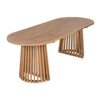 Christopher Knight Home Aveline Tavolo da pranzo moderno per esterni in legno di acacia con doppio piedistallo a doghe