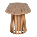 Christopher Knight Home Aveline Tavolo da pranzo moderno per esterni in legno di acacia con doppio piedistallo a doghe