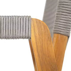 Set da pranzo moderno Christopher Knight Home Andika a 7 pezzi in legno di acacia con schienale in corda e tavolo a doghe