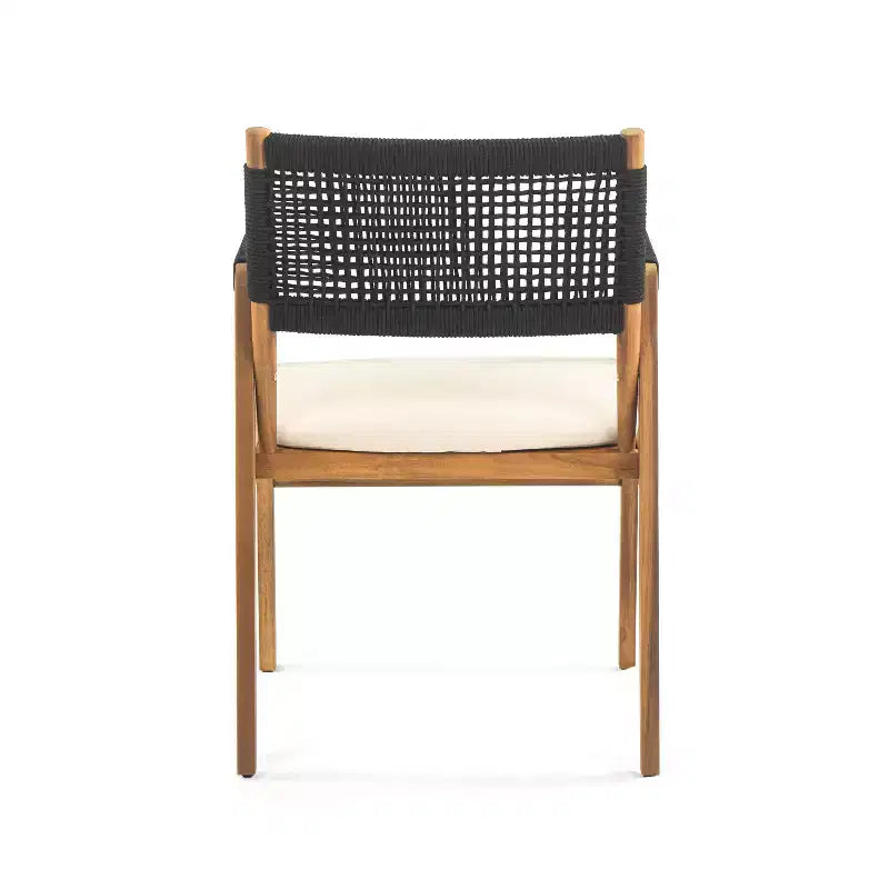 Set da pranzo moderno Christopher Knight Home Andika a 7 pezzi in legno di acacia con schienale in corda e tavolo a doghe
