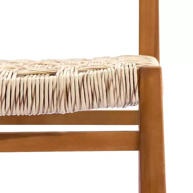 Christopher Knight Home Ginni Set da Pranzo 5 Pezzi in Legno di Acacia con Design a Doghe e Intreccio in Vimini