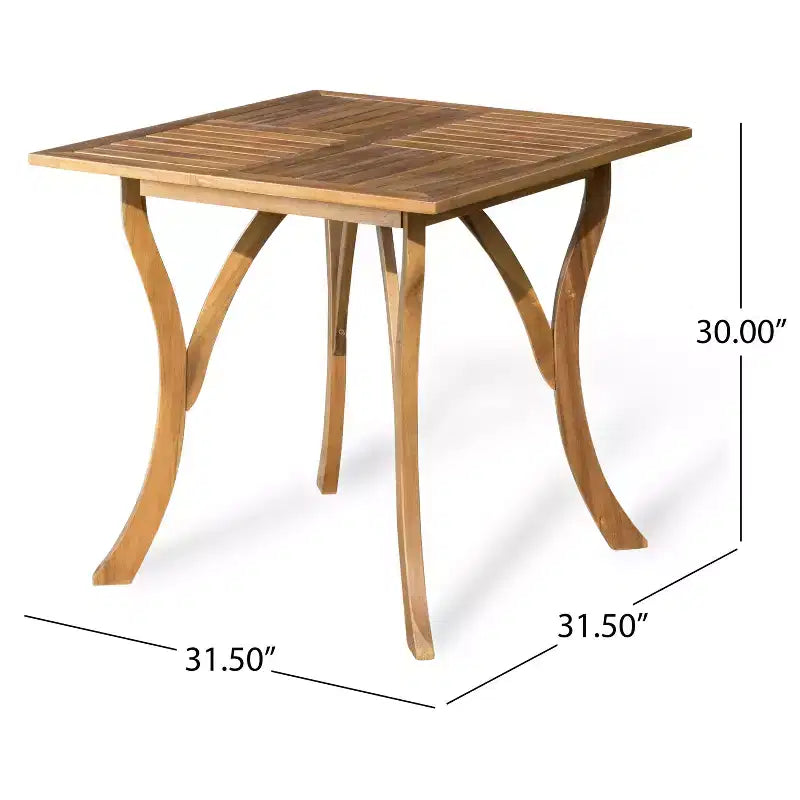 Christopher Knight Home Ginni Set da Pranzo 5 Pezzi in Legno di Acacia con Design a Doghe e Intreccio in Vimini