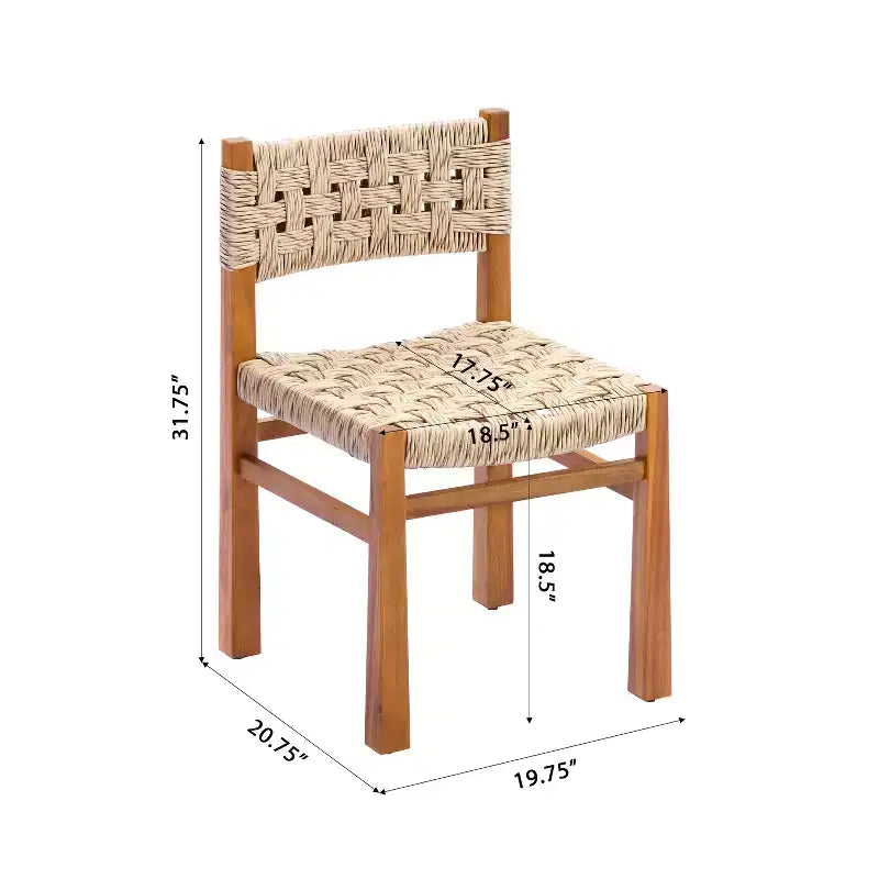 Christopher Knight Home Ginni Set da Pranzo 5 Pezzi in Legno di Acacia con Design a Doghe e Intreccio in Vimini
