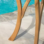Christopher Knight Home Ginni Set da Pranzo 5 Pezzi in Legno di Acacia con Design a Doghe e Intreccio in Vimini