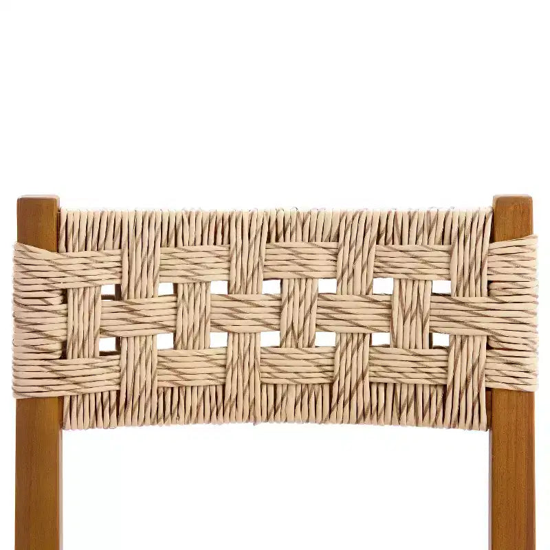 Christopher Knight Home Ginni Set da Pranzo 5 Pezzi in Legno di Acacia con Design a Doghe e Intreccio in Vimini