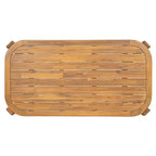 Christopher Knight Home Elko Set Moderno da 7 Pezzi Tavolo da Pranzo da Esterno con Doghe in Legno di Acacia con Sedie in Alluminio e Cuscini