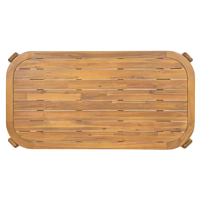 Christopher Knight Home Elko Set Moderno da 7 Pezzi Tavolo da Pranzo da Esterno con Doghe in Legno di Acacia con Sedie in Alluminio e Cuscini