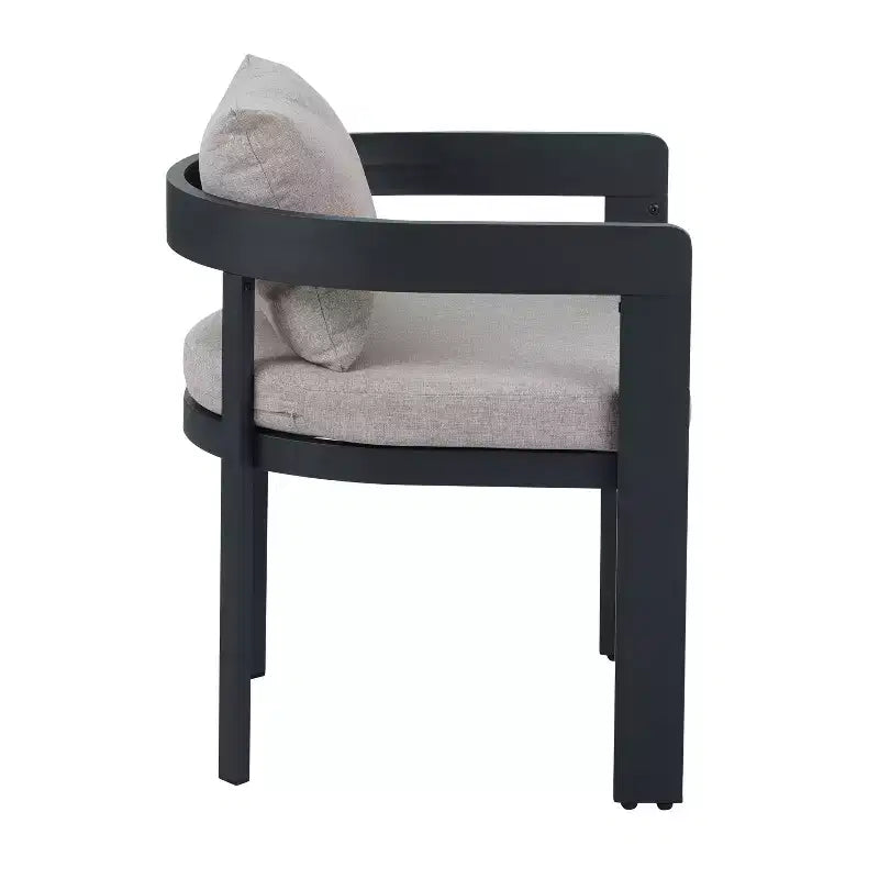 Christopher Knight Home Elko Set Moderno da 7 Pezzi Tavolo da Pranzo da Esterno con Doghe in Legno di Acacia con Sedie in Alluminio e Cuscini