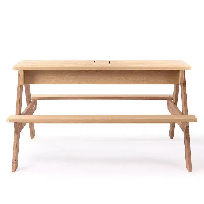 GDFStudio Ashbeck Tavolo da Picnic in Legno per Bambini 3-in-1 da Esterno con Ombrellone