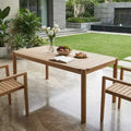Christopher Knight Home Nicolas Modern Rectangular Patio Acacia Wood Dining Table with Slatted Design