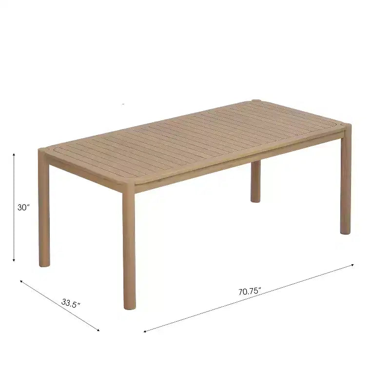 Christopher Knight Home Nicolas Tavolo da pranzo rettangolare moderno da esterno in legno di acacia con design a doghe