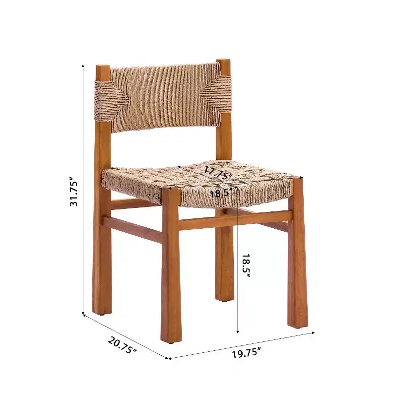 Set da pranzo da esterno Christopher Knight Home Elian Farmhouse in legno di acacia e vimini intrecciato, 7 pezzi