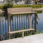 GDFStudio Hyun Tavolo da Bar da Balcone Moderno per Esterni in Legno di Acacia con Design a Doghe
