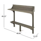 GDFStudio Hyun Tavolo da Bar da Balcone Moderno per Esterni in Legno di Acacia con Design a Doghe