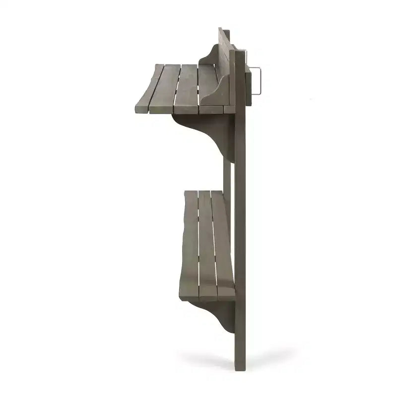GDFStudio Hyun Tavolo da Bar da Balcone Moderno per Esterni in Legno di Acacia con Design a Doghe