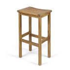 GDFStudio Pranav Set da bar moderno da balcone a 3 pezzi in legno di acacia con tavolo a doghe con ripiano inferiore e 2 sgabelli