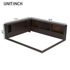 Luxystar Divano Letto Moderno Queen con 5 Ripiani Contenitori, Prese di Corrente e Luce
