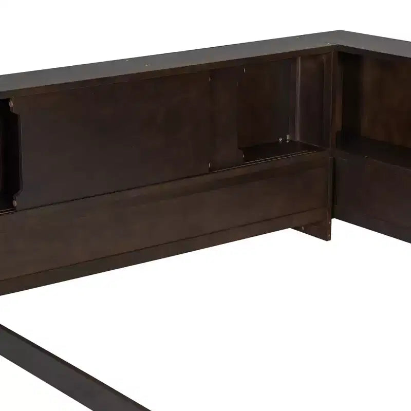 Luxystar Divano Letto Moderno Queen con 5 Ripiani Contenitori, Prese di Corrente e Luce