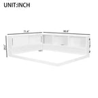 Luxystar Divano Letto Moderno Queen con 5 Ripiani Contenitori, Prese di Corrente e Luce