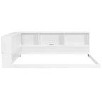 Luxystar Divano Letto Moderno Queen con 5 Ripiani Contenitori, Prese di Corrente e Luce