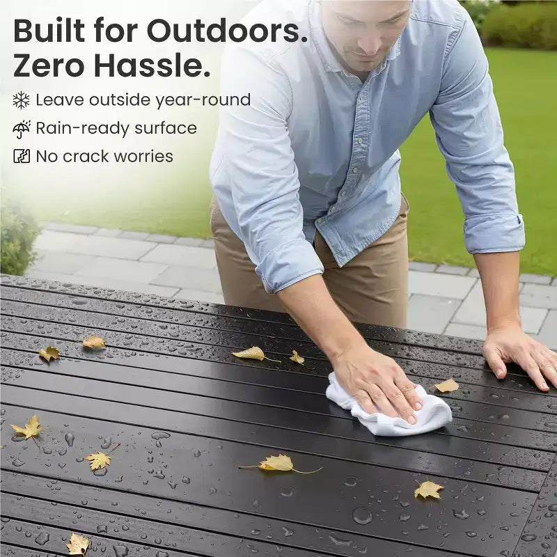 Crestlive Products Set da Pranzo da Giardino 13 Pezzi Tavolo in Alluminio con Base a X e Sedie Reclinabili Progettato per Riunioni
