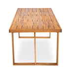 Set da pranzo per patio esterno per 6 persone, tavolo rettangolare in legno di acacia con 6 sedie, mobili moderni da giardino per esterni, veranda e bordo piscina - Panipeachy