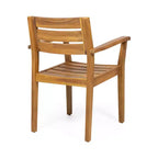 Set da pranzo per patio esterno per 6 persone, tavolo rettangolare in legno di acacia con 6 sedie, mobili moderni da giardino per esterni, veranda e bordo piscina - Panipeachy