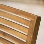 Set da pranzo per esterni a 3 pezzi, tavolo e sedie in legno Hermosa KD con cuscini, finitura Teak