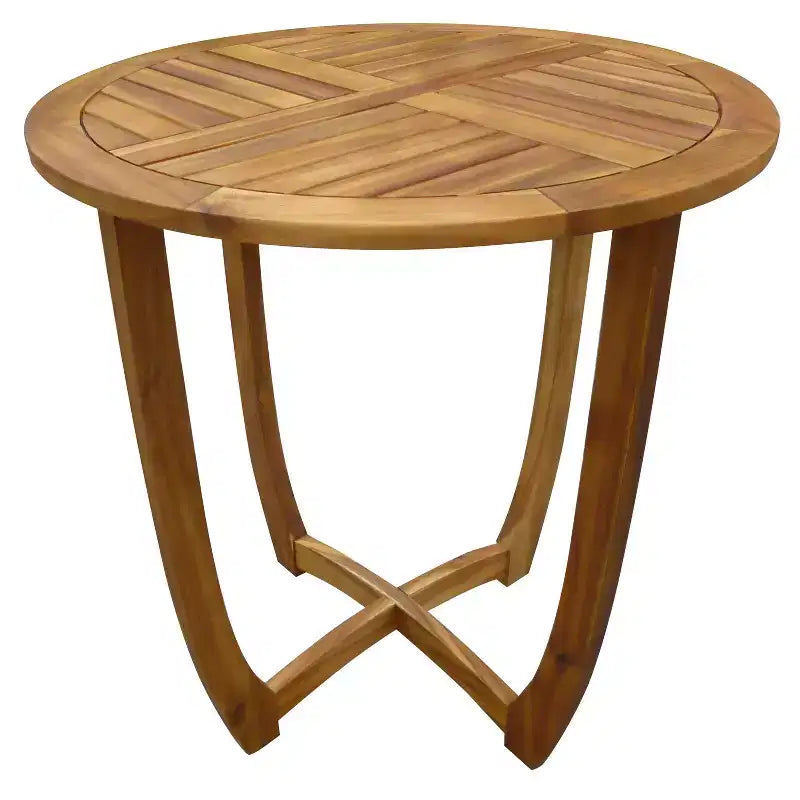 Set da pranzo per esterni a 3 pezzi, tavolo e sedie in legno Hermosa KD con cuscini, finitura Teak