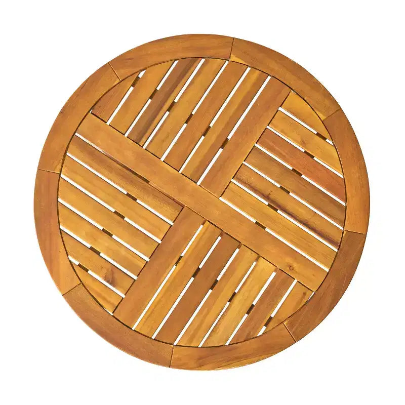 Set da pranzo per esterni a 3 pezzi, tavolo e sedie in legno Hermosa KD con cuscini, finitura Teak