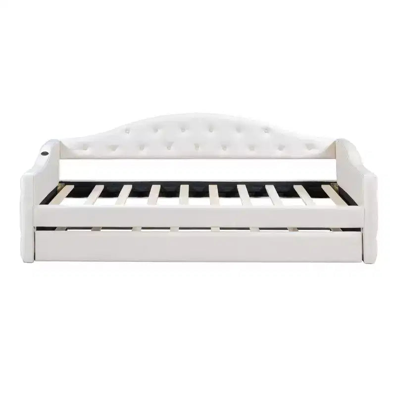 Divano Letto Zeus & Ruta con rotelle, imbottito, in velluto, con porte USB per la ricarica