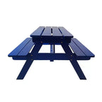 Set tavolo e panche da picnic in legno per bambini, tavolo e sedie da pranzo per bambini da esterno, tavolo da patio blu per mangiare, disegnare, fare lavoretti e giocare