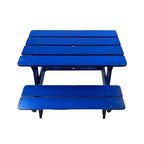 Set tavolo e panche da picnic in legno per bambini, tavolo e sedie da pranzo per bambini da esterno, tavolo da patio blu per mangiare, disegnare, fare lavoretti e giocare