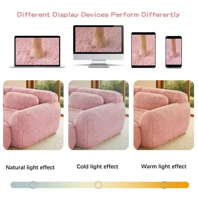 Divano componibile modulare FurnitureR con pouf, rivestimento in morbida ciniglia, seduta profonda e confortevole, divano convertibile a L per soggiorno e appartamento