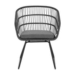 Christopher Knight Home Quinn Set da Pranzo Transizionale da Esterno a 7 Pezzi in Ferro e Rattan