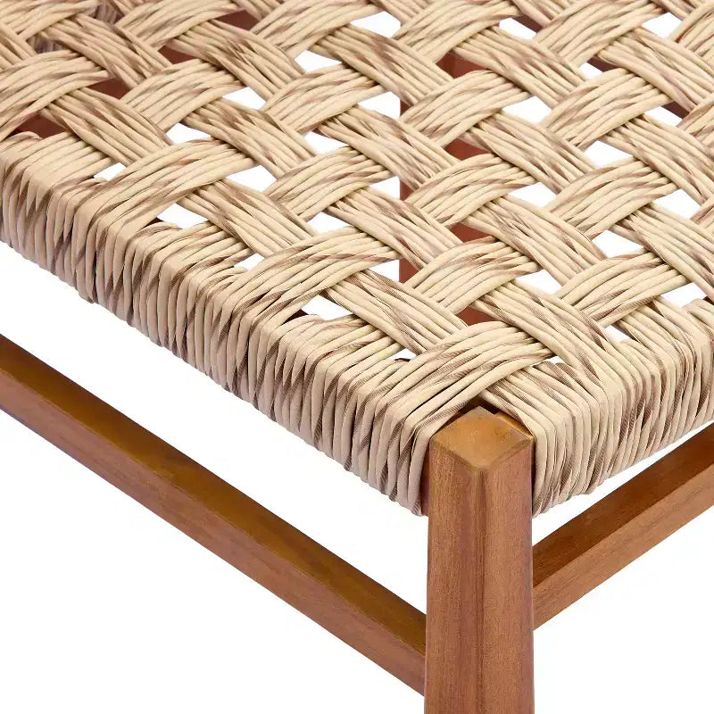 Christopher Knight Home Roya Set da Pranzo da Esterno Moderno da 7 Pezzi in Acacia con Rattan e Design a Doghe