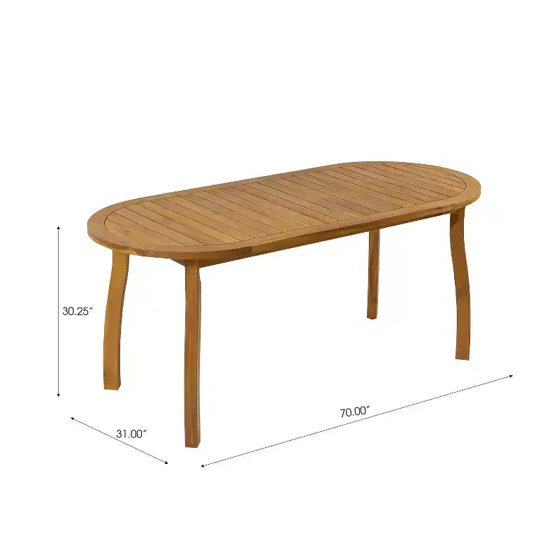 Christopher Knight Home Roya Set da Pranzo da Esterno Moderno da 7 Pezzi in Acacia con Rattan e Design a Doghe