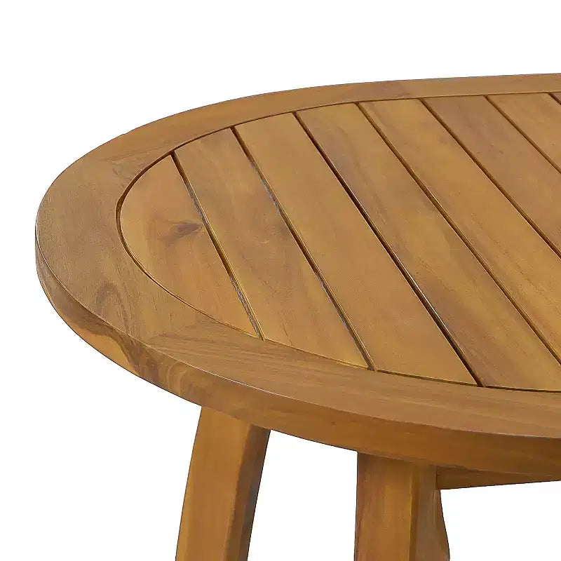 Christopher Knight Home Roya Set da Pranzo da Esterno Moderno da 7 Pezzi in Acacia con Rattan e Design a Doghe